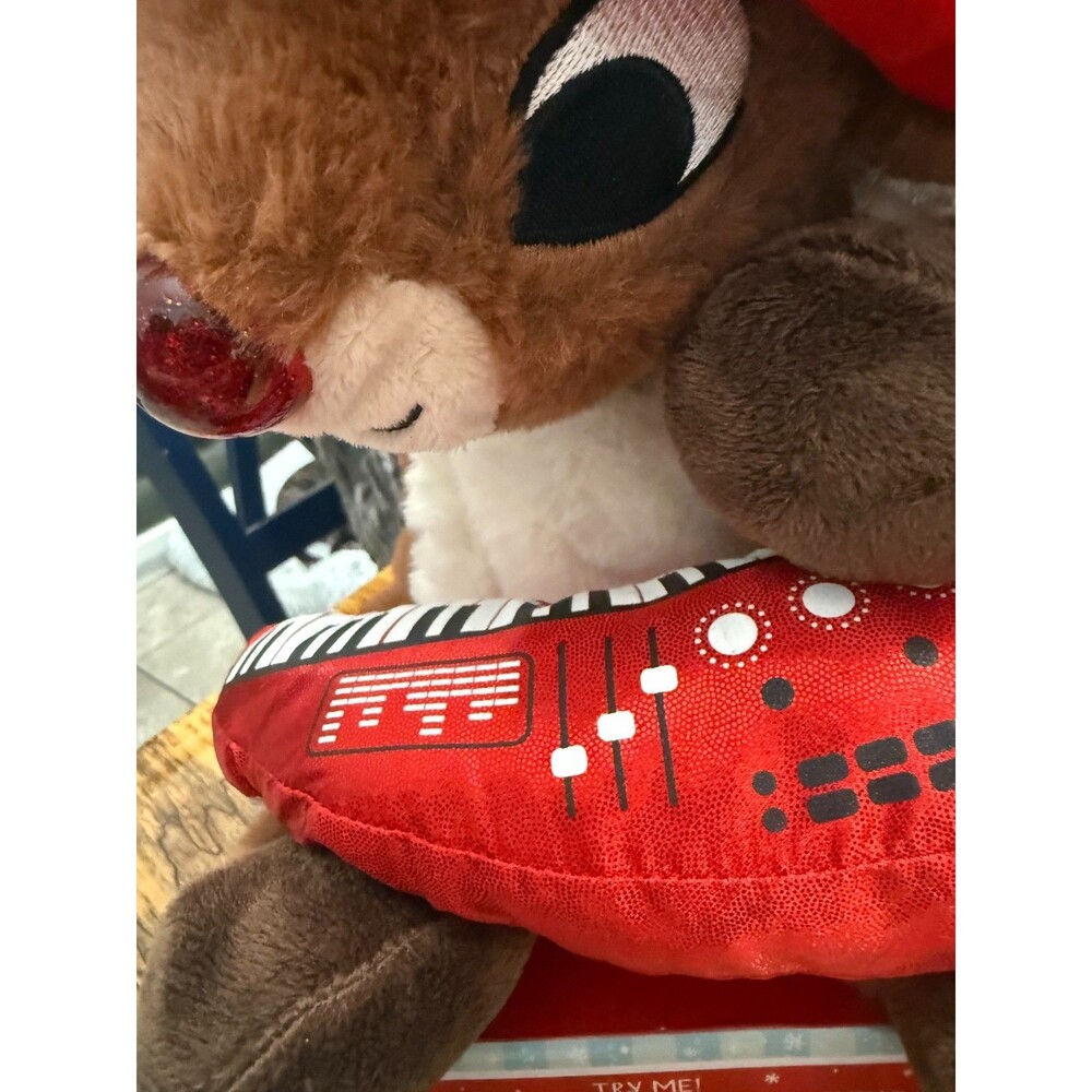 Dan Dee Animated Christmas Plush Rudolph the Red-Nosed Reindeer Sombrero Piano - Picture 6 of 12